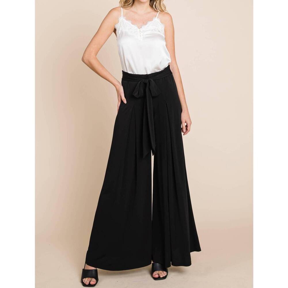 NEW EMERALD COLLECTION high waisted palazzo pants in black